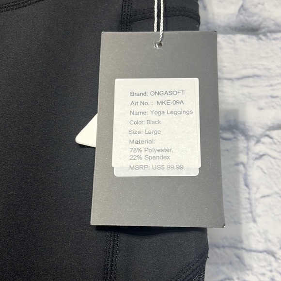 NWT-ONGASOFT High Waisted Yoga Pants for Women Running Workout Mesh Leggings. - Picture 9 of 11